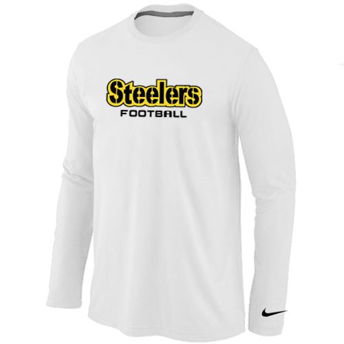 Nike Pittsburgh Steelers Authentic Font Long Sleeve NFL T-Shirt - White